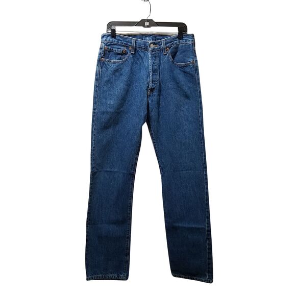 Levis 501 Jeans Men’s 34x36 Blue Straight Leg Button Fly Denim - Picture 1 of 5